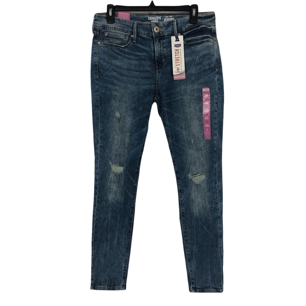 NWT DENIZEN LEVI’S Junior Women’s Blue Jean Jegging Sz 13 Low Rise Distressed